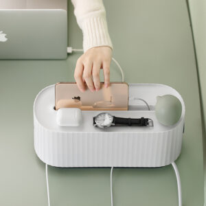 Boîte de rangement pour câbles, multiprise, protège-câbles, rangement anti-poussière, organiseur de prises de recharge, bac de rangement pour câbles réseau, gestion des câbles de recharge