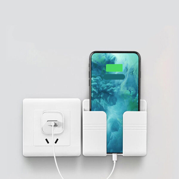 Support de rangement pour recharger les téléphones portables – Boîte de rangement adhésive sans perforation