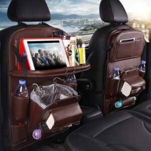 Sac de rangement en similicuir pour voiture, sac suspendu multifonction pour dossier de siège, organiseur de voiture imperméable, accessoires d'intérieur automobile