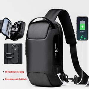 Sac USB imperméable antivol pour homme – Sac à bandoulière de type Oxford, sac à bandoulière, sac à dos, sac de voyage compact, sac de poitrine multifonction