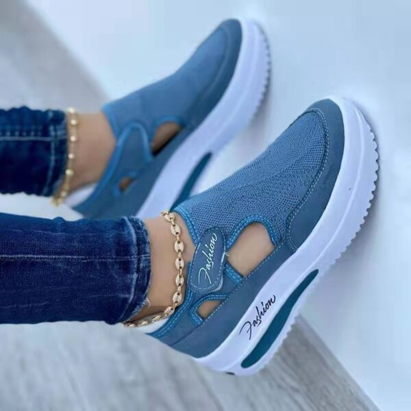 Baskets pour femme - Nouveautés été - Chaussures décontractées à talon bas, respirantes, antidérapantes et confortables - Chaussures de sport pour femme en maille - Style tendance