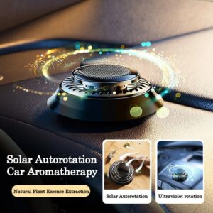 Désodorisant automobile cinétique portable à énergie solaire, purificateur d'air rotatif à double anneau, diffuseur de parfum