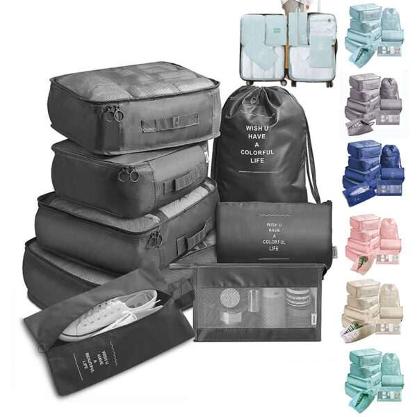 Lot de 8 sacs de rangement pour valise : sacs de rangement de voyage pour vêtements, sous-vêtements et chaussures – cubes de rangement