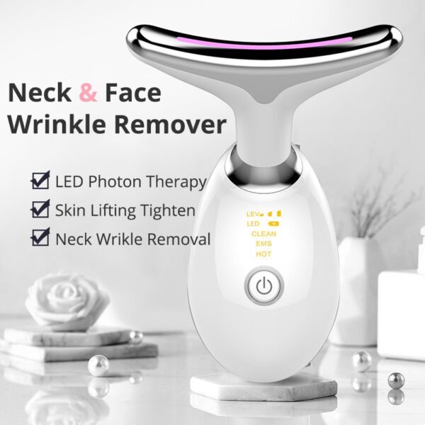 Appareil de massage EMS pour le cou : lifting thermique, raffermissement et élimination des rides par micro-courant électrique