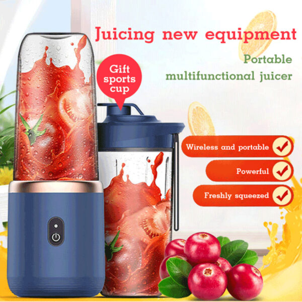 Mixeur portable à 6 lames, mini-presse-agrumes, extracteur de jus, mixeur à smoothies, recharge par USB, presse-fruits, mixeur alimentaire, broyeur à glace, presse-agrumes portable