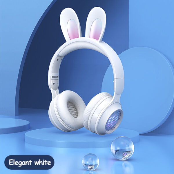Casque « oreilles de lapin » sans fil, lumineux et extensible, couleur blé