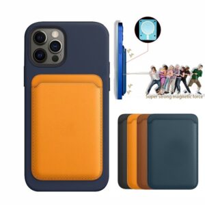 Étui portefeuille de luxe en cuir avec support magnétique MagSafe pour iPhone 14 Pro Max, 13 et 12 – Accessoires de fixation par adsorption