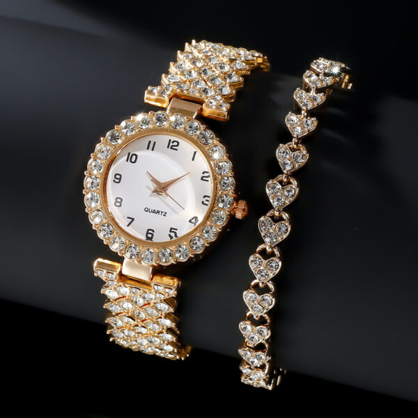 Bijoux fantaisie : lot de 2 montres de luxe pour femme, bracelet argenté, montre-bracelet à quartz pour femme, bracelet en alliage – ensemble de bijoux pour femme, montre-cadeau