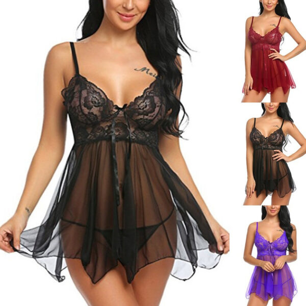 Lingerie sexy - Chemise de nuit sexy à fente sur le devant