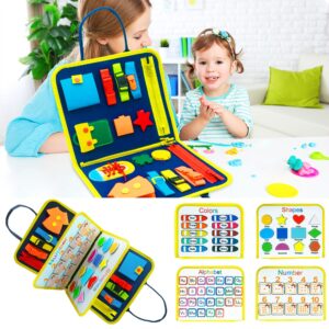 Nouveau livre d'activités / Tableau d'activités pour enfants : apprentissage de l'habillage et du boutonnage – Jouet d'éveil pour bébés et enfants en âge préscolaire favorisant l'apprentissage sensoriel