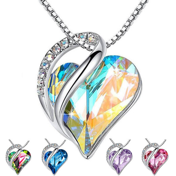 Collier géométrique en argent 925 en forme de cœur pour femme, chaîne à porter sur la clavicule – Cadeau pour la Saint-Valentin et la Fête des Mères