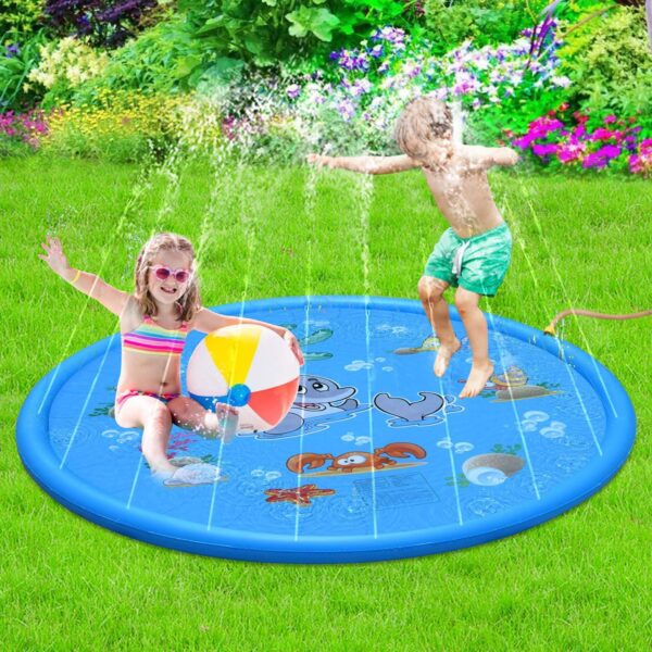 Tapis de jeu résistant pour piscine d'enfants avec pulvérisation d'eau, éclaboussures et arrosage