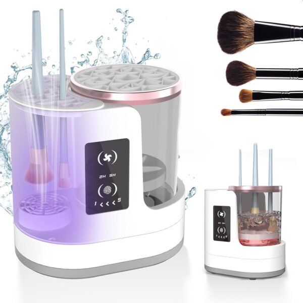 Nettoyeur électrique pour pinceaux de maquillage – Appareil rechargeable pour le nettoyage des pinceaux de maquillage – Support de nettoyage automatique pour pinceaux de maquillage