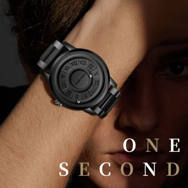 Montre Lige Cool à suspension magnétique pour homme, noire : technologie et personnalité créative