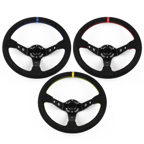 Pièces de tuning automobile : volant de course en daim, volant sport, 14 pouces (35 cm)