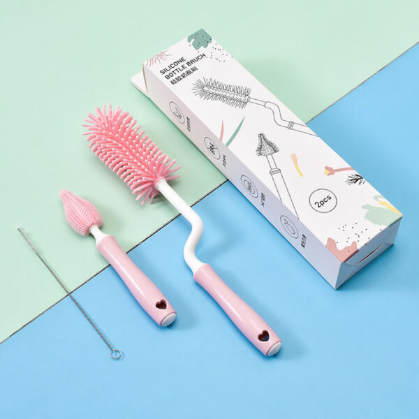 Brosse en silicone pour biberons et pailles – Brosse à récurer pour biberons – Nettoyage des biberons