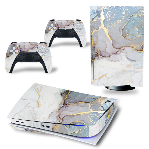 Nouveaux autocollants blancs pour PlayStation 5 : autocollants en vinyle, habillages pour disques PS5, consoles et manettes