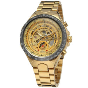 Montre mécanique automatique personnalisée, entièrement en acier, à boîtier creux, tendance, pour homme