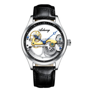 Montre mécanique automatique pour homme, modèle créatif ajouré, avec bracelet en silicone