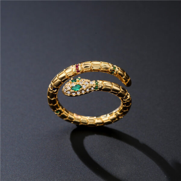 Bague serpent couleur or tendance pour femme et jeune fille, ajustable, raffinée et brillante, avec zircone cubique, bague de mariage, cadeau