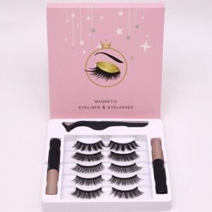 Kit d'eyeliner et de faux cils magnétiques : faux cils en vison longue tenue, imperméables, extensibles et réutilisables – accessoire de maquillage