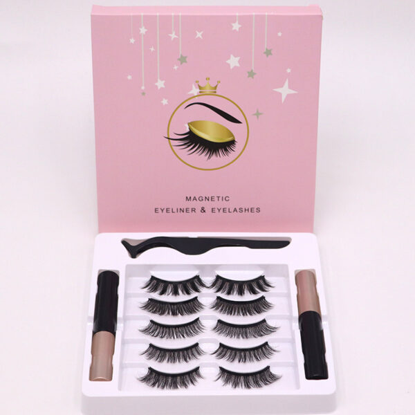 Kit d'eyeliner et de faux cils magnétiques : faux cils en vison longue tenue, imperméables, extensibles et réutilisables – accessoire de maquillage