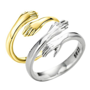 Bague « Simple Hands Hug » en alliage, à taille réglable, bijou