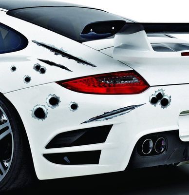 Autocollant pour voiture imitant un impact de balle, autocollant pour voiture représentant un impact de balle avec fissure