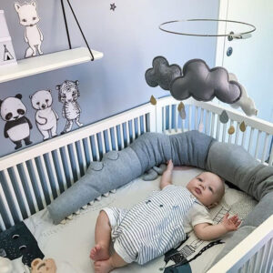 Linge de lit pour bébé, coussin de protection pour lit bébé à motifs de dessins animés, berceau pour nourrisson, barrière de lit pour enfants, décoration pour chambre de bébé, accessoires de chambre