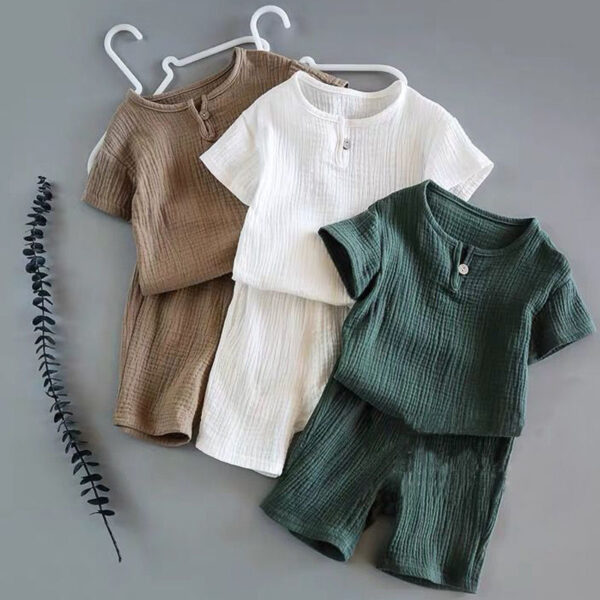 Costume d'été à manches courtes pour bébé (garçon et fille)