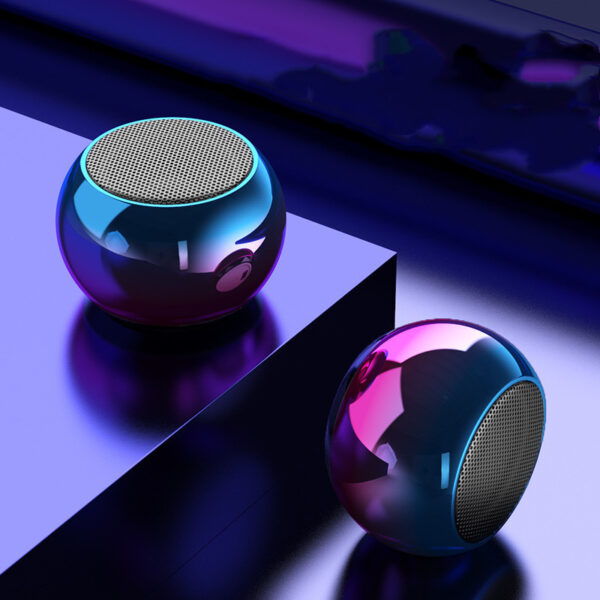 Enceintes sans fil M3 colorées, mini-enceintes 3D rondes en acier galvanisé, enceintes Bluetooth, radio, prise en charge des clés USB, caisson de basses