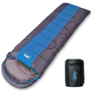 Sac de couchage de camping léger, chaud et adapté aux températures froides, sac de couchage de randonnée pour les voyages en plein air et la randonnée