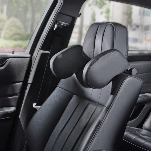 Oreiller d'appui-tête pour voiture, réglable, latéral, souple, pour voyage, accessoire automobile en cuir offrant un soutien pour la nuque