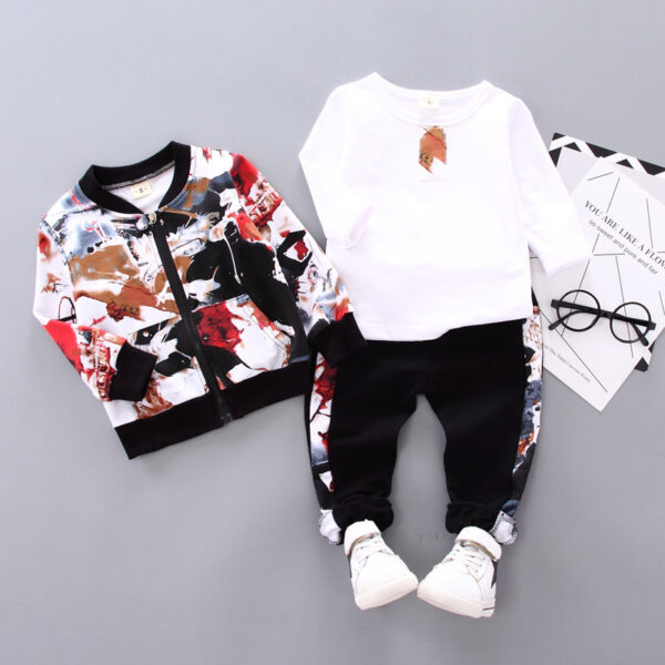Vêtements d'automne et d'hiver élégants pour garçons – Ensemble trois pièces pour enfants