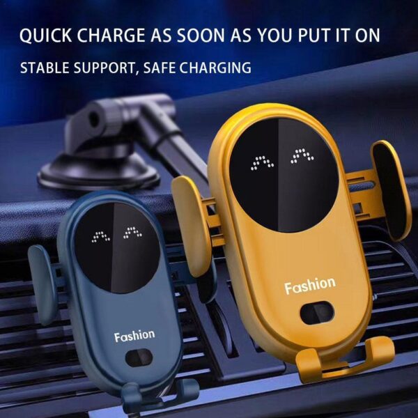 Chargeur sans fil à induction infrarouge pour voiture avec support pour téléphone