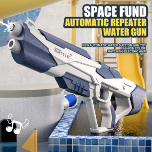 Pistolet à eau spatial électrique à absorption automatique d'eau – Jouet pour batailles d'eau, jeux d'extérieur, plage, piscine et bain – Cadeau pour enfants