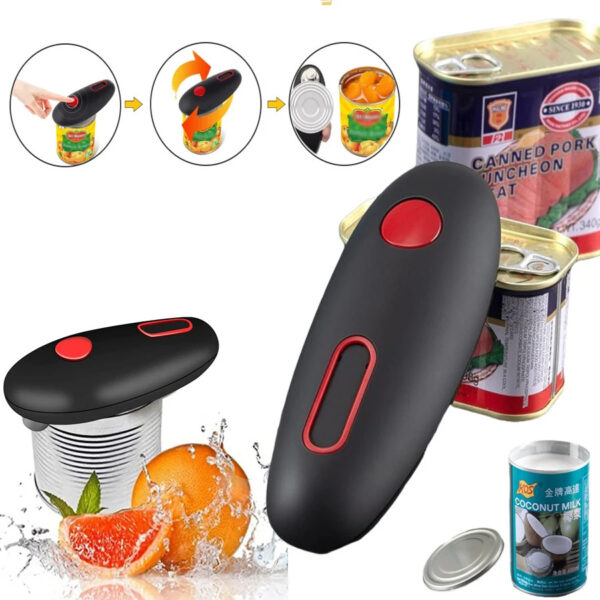 Ouvre-boîtes électrique, machine automatique pour bocaux et bouteilles, portable, à une seule touche, pour cuisine, sans les mains, gadget de cuisine
