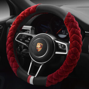 Housse de volant universelle pour voiture – Décoration hivernale – Adorable – 38 cm – Peluche en forme d'empreinte de patte – Protège-volant pour voiture et véhicule