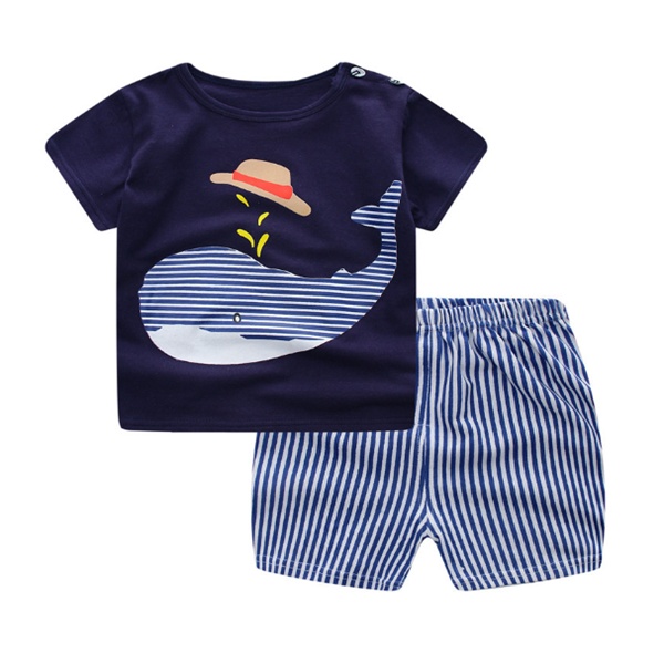 Vêtements à motifs de dessins animés pour bébés garçons – Vêtements d'été – T-shirts – Ensembles décontractés pour bébés filles