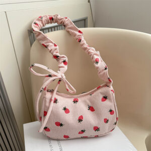 Petit sac carré décontracté et tendance en velours côtelé – Sac à bandoulière polyvalent pour les trajets quotidiens