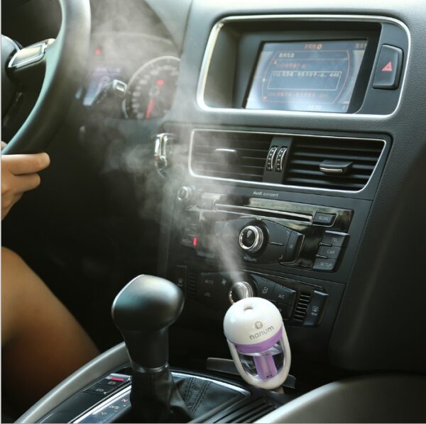 Humidificateur, purificateur d'air et désodorisant pour voiture avec diffuseur d'huiles essentielles