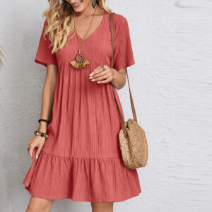 Robe d'été ample et décontractée à manches courtes pour femme