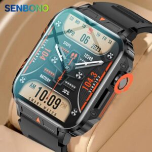 Montre connectée L81 Outdoor Sports Square : prise d'appels, grande autonomie, tracker d'activité, étanche, pour homme, compatible iOS et Android