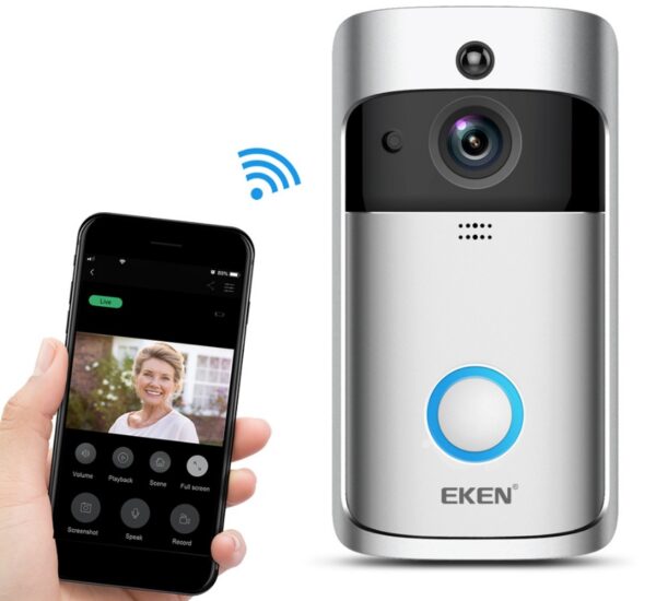 Sonnette vidéo intelligente sans fil avec connexion Wi-Fi