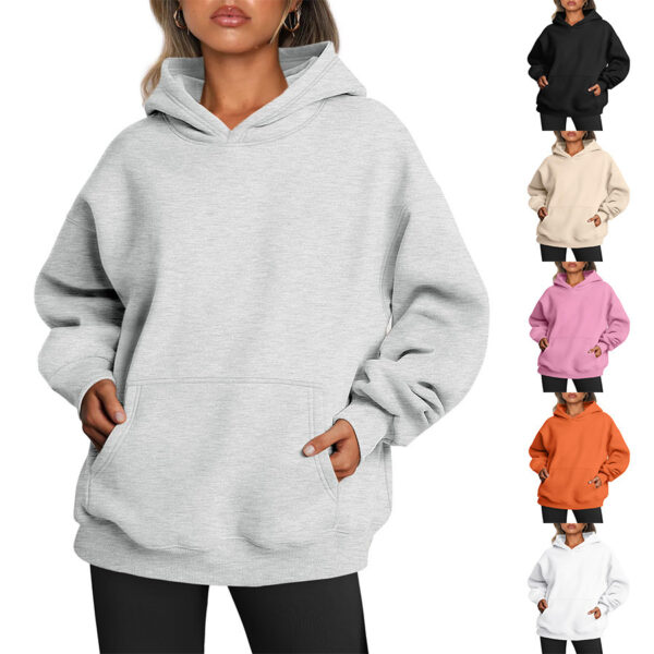 Sweats à capuche oversize pour femme, sweats amples en polaire avec poche, pulls à manches longues, sweats à capuche, tenues d'hiver et d'automne, vêtements de sport