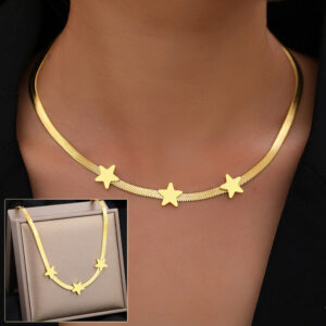 Colliers en acier inoxydable : lames gothiques, chaînes serpent, étoiles, ras-du-cou, colliers tendance, légers, luxueux et pleins de caractère pour femmes – Bijoux