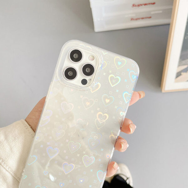 « Laser Colorful Love » pour coque de téléphone en silicone avec revêtement double face