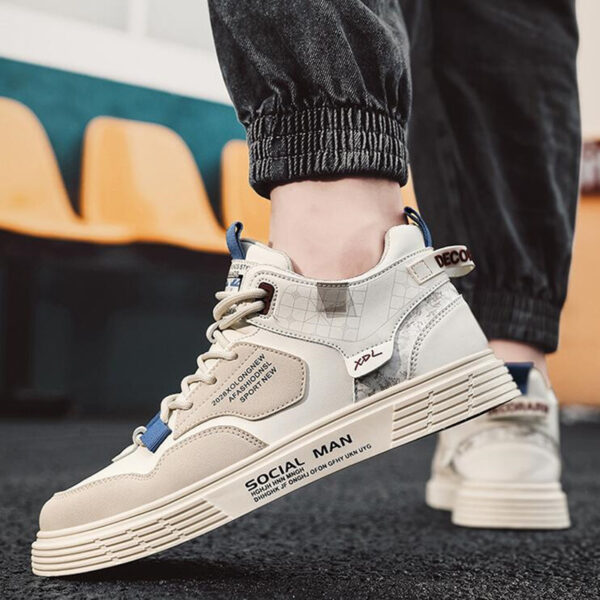 Chaussures montantes en toile de style sportif et décontracté pour homme