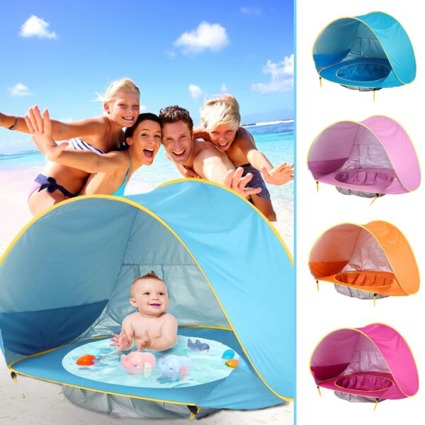 Tente de plage pour bébé – Abri portable contre le soleil et les rayons UV pour la piscine – Abri solaire pour jouets d'extérieur pour tout-petits – Tente de jeu pour piscine d'enfants