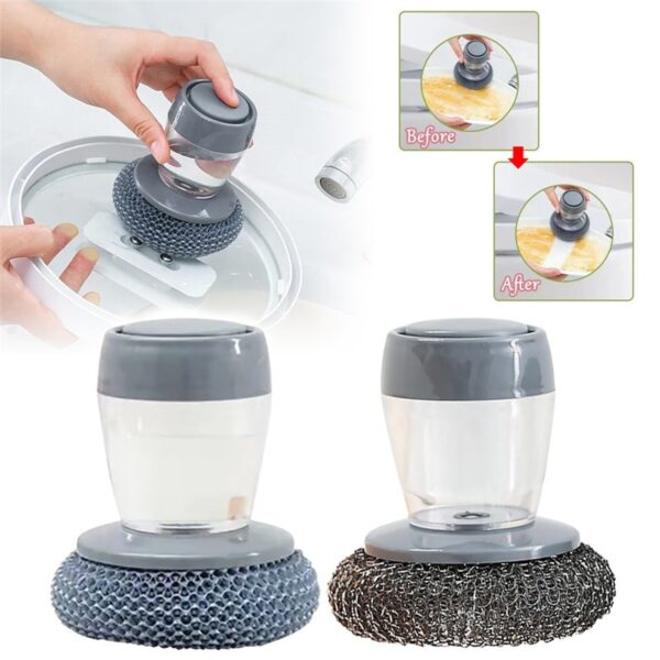 Distributeur de savon de cuisine, brosse pour nettoyer les paumes, brosse à poussoir, accessoires pour détergent de cuisine